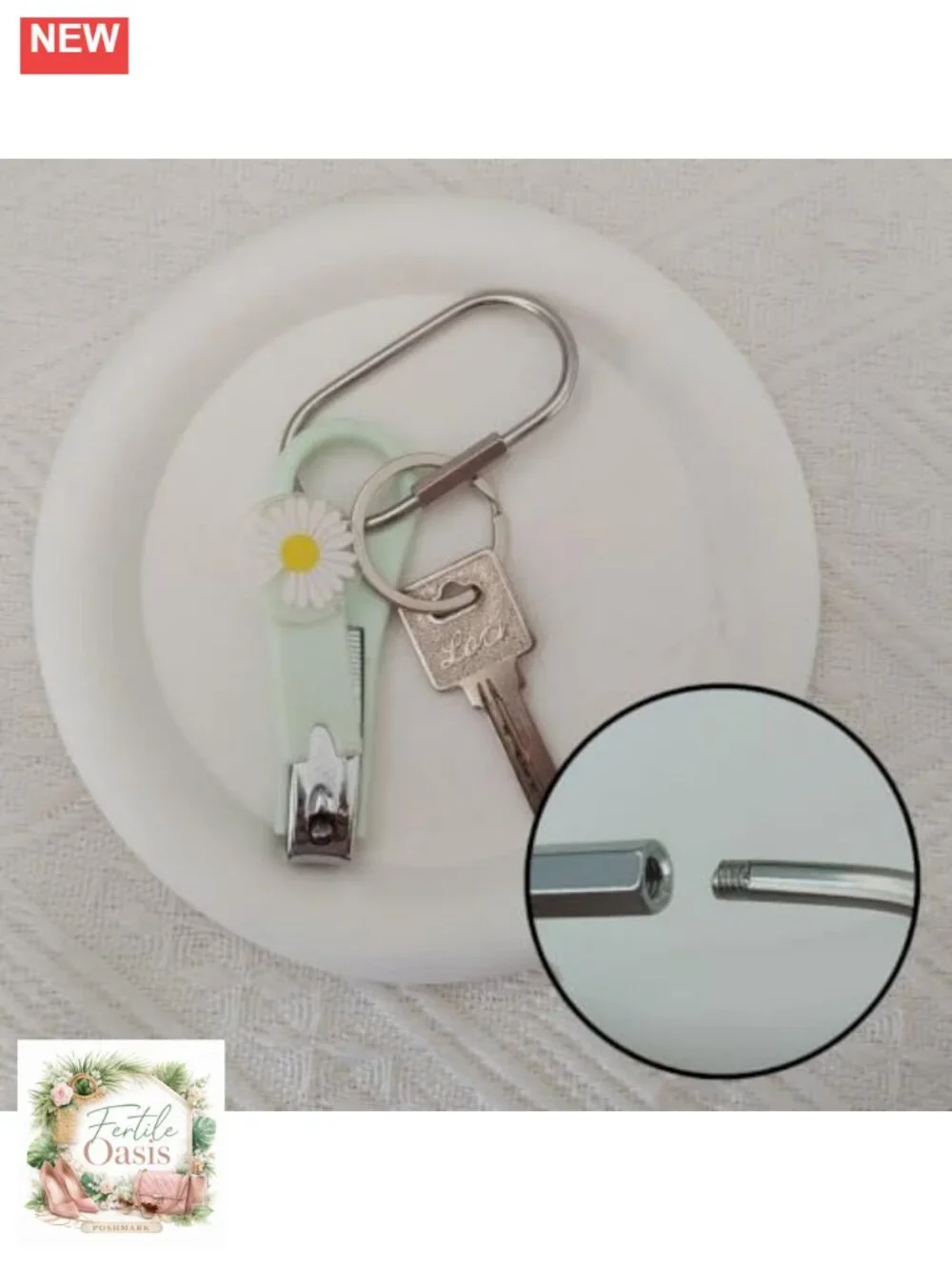 Screw Lock Oval Keyring 3 Pack Stainless Steel Carabiner Keychain for Backpacks